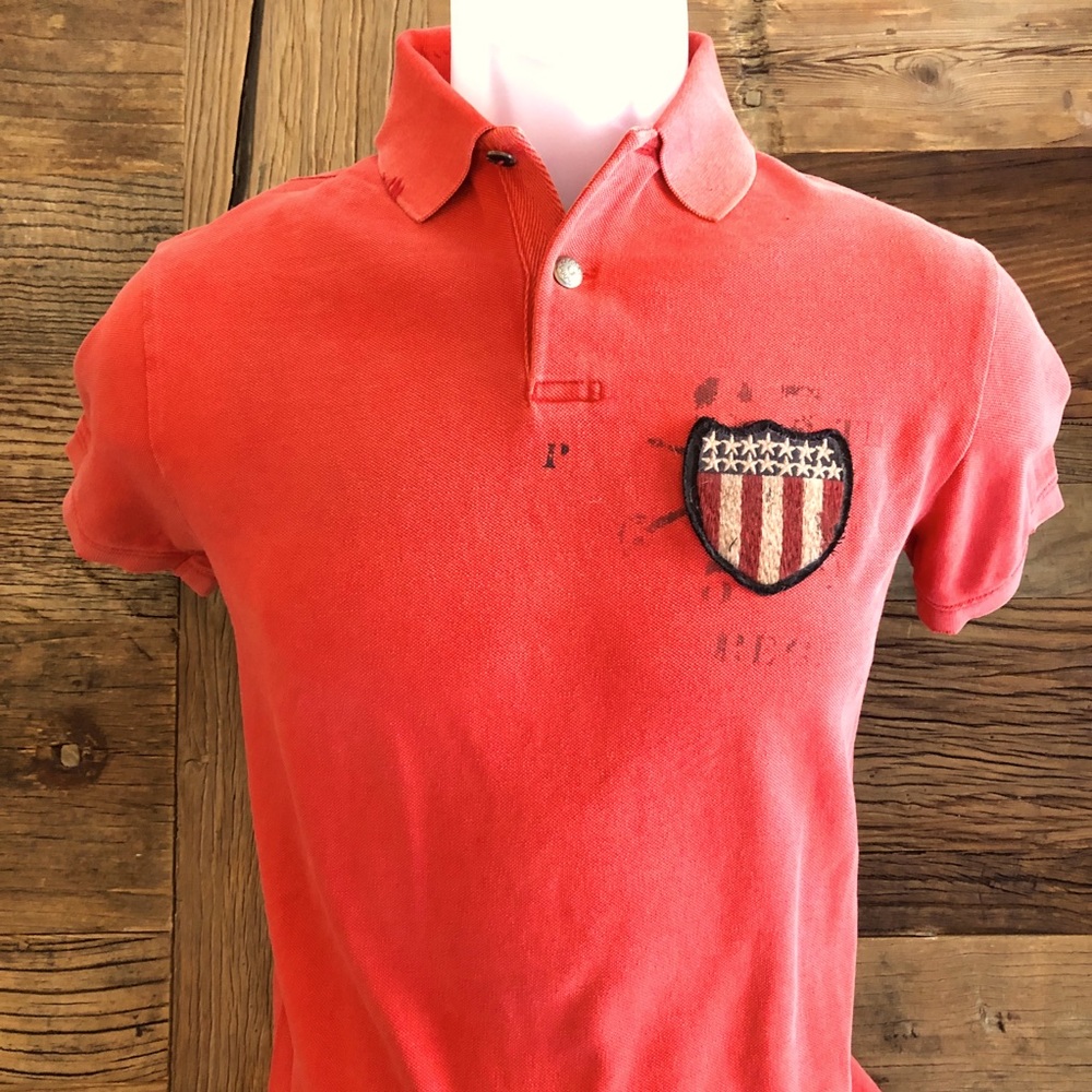 🍁 SALE POLO RALPH LAUREN Americana Embroidered Mesh Polo